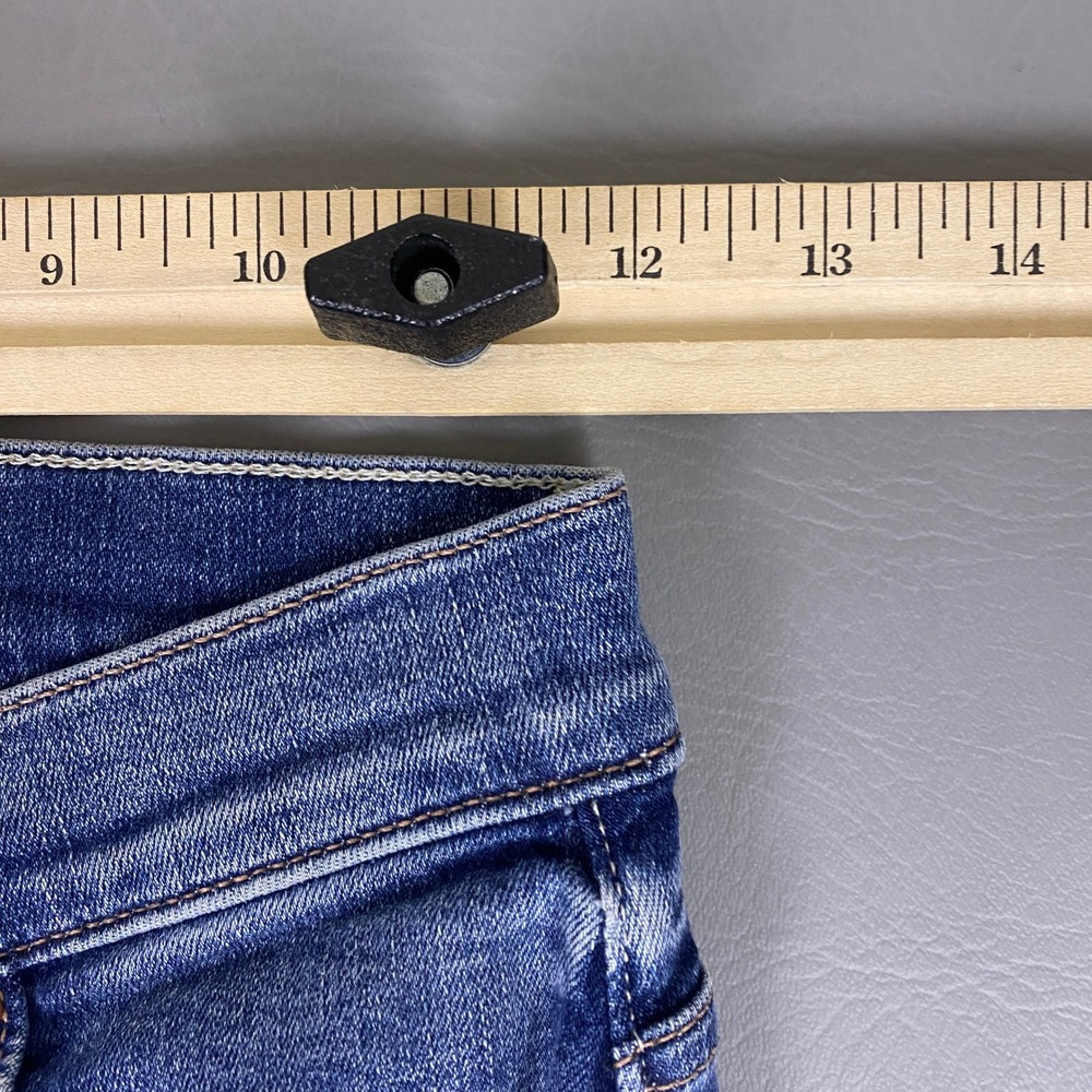 Mother The Insider Crop Step Chew Jeans Size 24 Blue Dancing On Coals Distressed - Picture 8 of 14